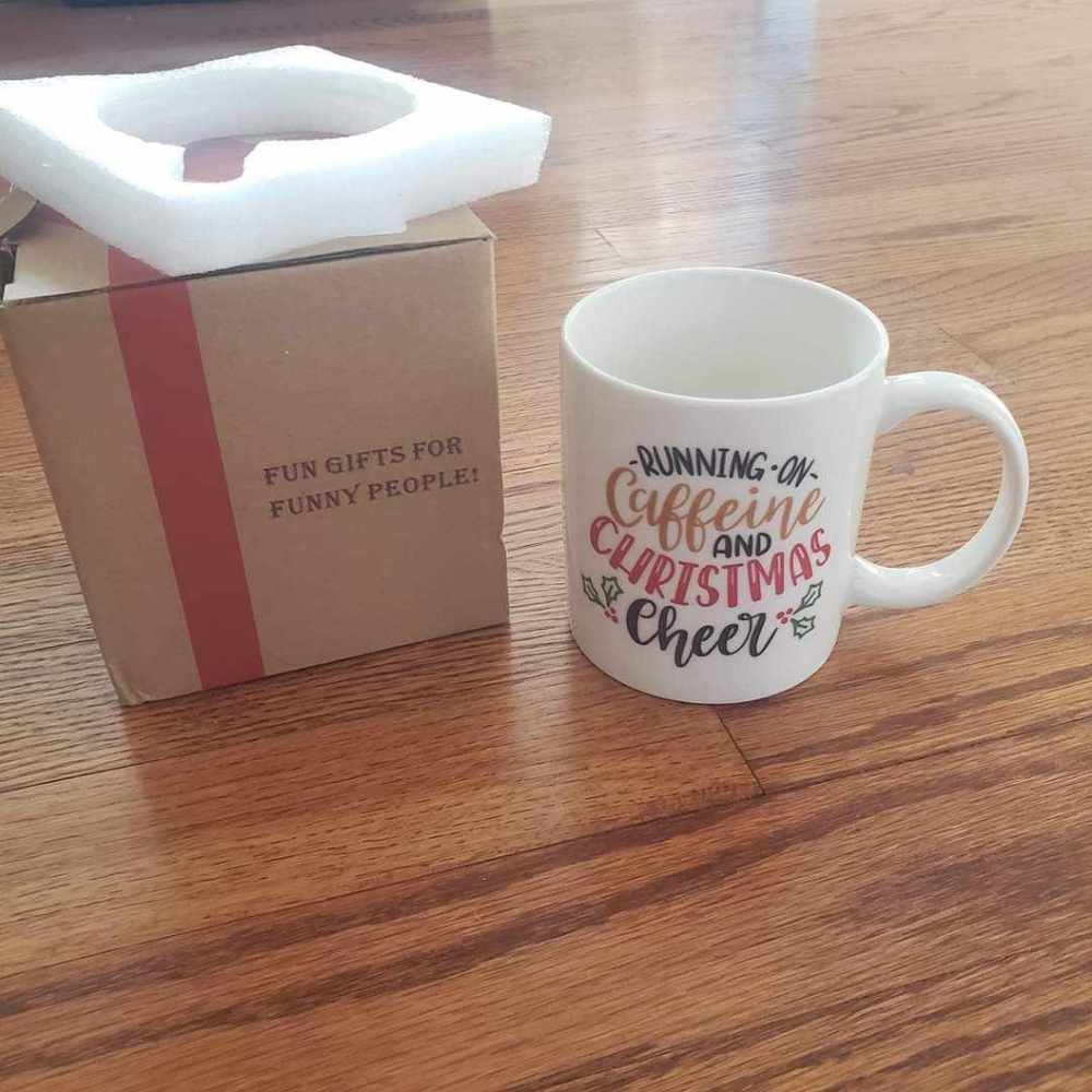 NWT Boutique Running on Caffeine and Christmas Cheer Mug